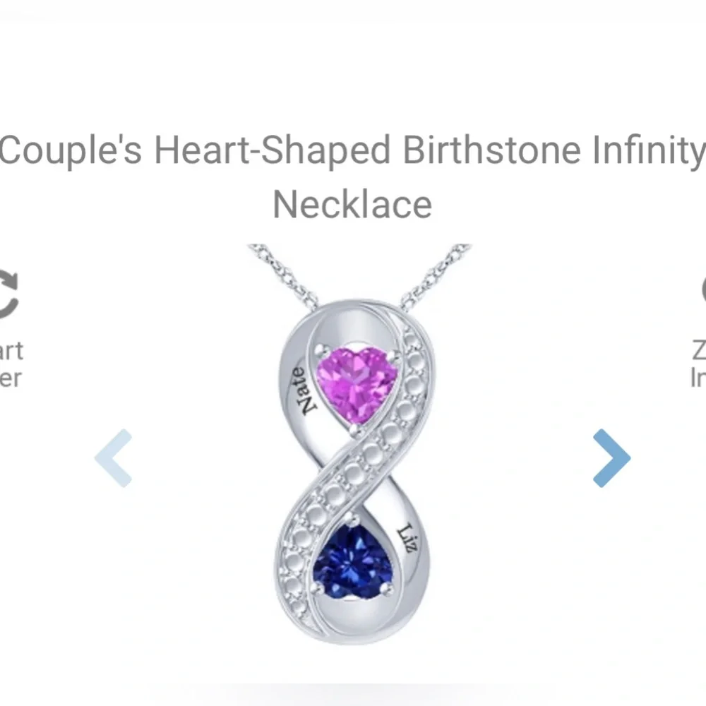 Infinity couples birthstone necklace - Picture 7 of 9